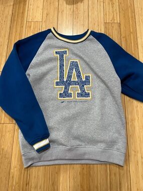 LA Dodgers Teacher Appreciation Night Gray and Blue Crewneck XL